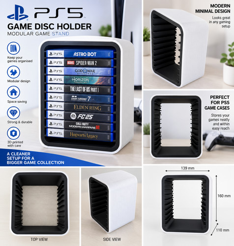 Ps5 game case holder modular - case,